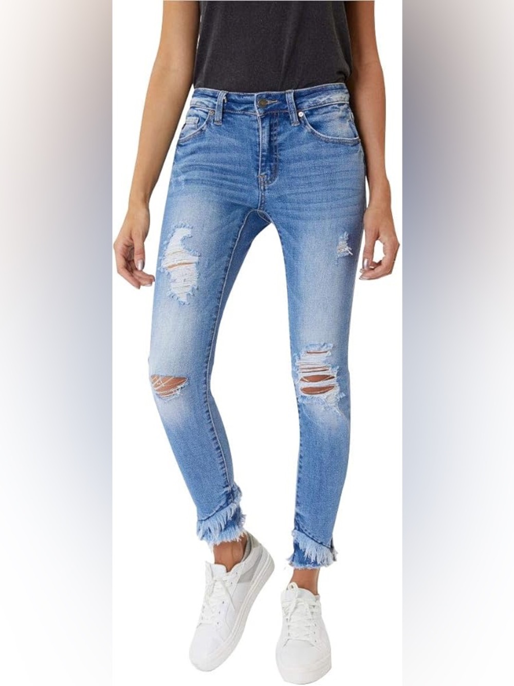 KanCan Light Blue Ripped Ankle Skinny Jeans
